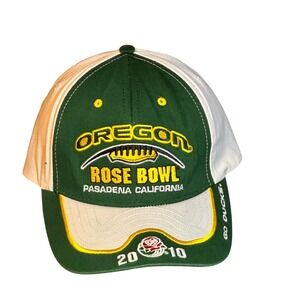 Team Werk Oregon Ducks 2010 Rose Bowl Hat Mens OSFA Green White Strapback
